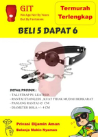D003 Tali sumpal mulut mouth bola PLASTIK jepit nipple clamp kalung BDSM rantai stainles sintetik le