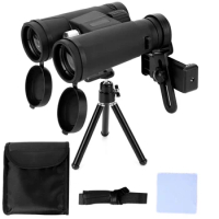 12x Powerful Binoculars Telescope with Tripod Phone Adapter Clip Waterproof Binoculars Adjustable for Bird Watching Hunting
