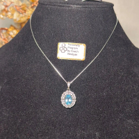Etalase Kristal Topaz Liontin Giwang Cincin