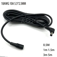 Elbow 19V DC5.5*2.5MM Male to Female Notebook Power Extension Cord For Pole Meter Projector Power Cord 0.3m 0.5m 3m 5m 18AWG