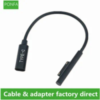 15V 3A USB Type-C Power Supply for Microsoft Surface Pro 4 5 6 Go PD Charging Adapter Cable DC Cord Fast Charger Tablet 0.2m