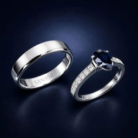 SAN950 Cincin Couple Perak C12 - Ring Tunangan Nikah Custom Handmade Premium perak wanita