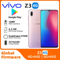 Vivo Z3 4G LTE Smart Phone Snapdragon 710 Android 8.1 6.3" IPS 2280X1080 4GB RAM 128GB ROM 16.0MP+12.0MP Fingerprint used phone
