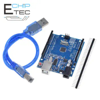 Free shipping ATmega328P UNO R3 Development Board For Arduino UNO R3 with Straight Pin and USB Cable