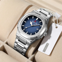 [Sale! Stok Terbatas] Beli 1 Dapat 2 - Jam Tangan Fashion Bentuk Persegi Bagian Jepang Kalender Baja