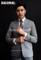 House of Cuff Jas formal dua kancing Blazer Abu muda Formal Pria Jas Nikah