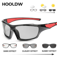 HOOLDW New Photochromic Sunglasses Men Polarized Driving Goggle Sun Glasses Male Chameleon Glasses Change Color Glasses Eyewear