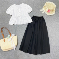 Set Áo Váy Bigsize Nữ Áo Baby Doll Tay Phồng Vạt Xòe Kèm Chân Váy Dài Midi Dễ Thương A191+CV15