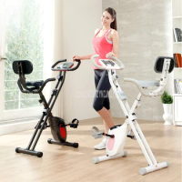Foldable Mute Indoor Bike 8 Gear Magnetic Resistance Fitness Pedal Bicycle Men/Women Home Exercise Cycling Bike Trainer Sports