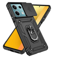 For Xiaomi Redmi Note 13 Pro 5G Case Slide Lens Protect Armor Phone Cases for Redmi Note13 Pro 13Pro 5G Magnet Holder Ring Cover