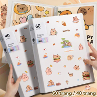 File lá đựng tài liệu a4 học sinh và văn phòng, tệp đựng tài liệu 60 lá trong suốt, sticker capybara