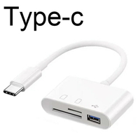 【日本代購】Type-C 微型適配器 TF CF SD 記憶卡讀卡機寫入器緊湊型快閃記憶體 USB-C 適用於 Pro 華為 Macbook USB type c 適配器 白色