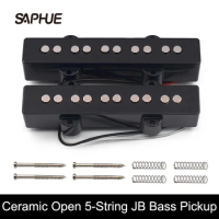 Ceramic Open Style 5-String JB Bass Pickup For JB Style Bass Guitar Parts Black Neck and Bridge