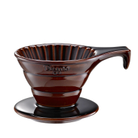 【Tiamo】V01長柄陶瓷咖啡濾杯組-咖啡色(HG5533BR)