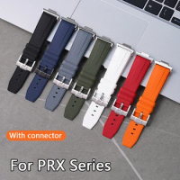 For Tissot PRX Series 40MM T137.407/T137.410 Silicone Strap Stainless Steel Exclusive Connector Fashion Replacement Watchband