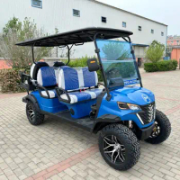 CE DOT Approved 4 Seats Golf Car Fashion off Road Golf Buggy 4+2 6 Seater Electric Lifted Golf Cart