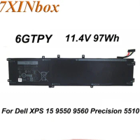 7XINbox Original Laptop Battery 11.4V 97Wh 6GTPY 5XJ28 For DELL XPS 15 9570 9560 7590 Precision 5520 5530 Series