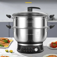 Multifunctional Hot Pot Steam Cooker Electric Big Instant Noodle Soup Chinese Hot Pot Rice Food Warmer Fondue Chinoise Cookware