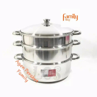 Steamer Panci Kukus Stainless Food Grade 30 cm Susun 3