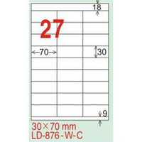 【龍德】LD-876(直角) 雷射、影印專用標籤-紅銅板 30x70mm 20大張/包