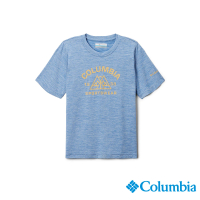 【Columbia 哥倫比亞】男童款-Mount Echo防曬UPF50快排短袖上衣-藍色(UAB66370BL/IS)