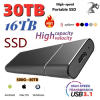 New High-Speed Hard Disk 500GB 2TB 4TB 6TB 8TB 12TB 16TB 30TB SD Mobile External Hard Disk USB 3.1/Type-C Interface Mass Storage