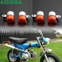 2 Pair 4pcs Motorcycle Turn Signal Indicators Light Amber Blinker For Honda P25 P50 Z50J1 Z50 Z50A K1/K2 ST50 Dax ST70 CT70 K3