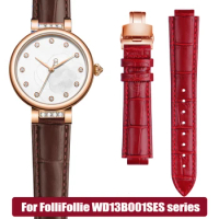 Raised leather Bracelet for Folli Follie WD13B001SES Rossini Casio Tianwang Female Strap Bracelet Women's Leather Watchband 18.9