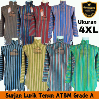 Java Ombus Surjan Lurik Ukuran XXXXL Alusan Tenun ATBM Baju Gagrak Tradisional Setelan Pria Kualitas