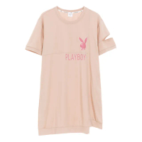【PLAYBOY】不對稱涼感設計感洋裝(奶茶色)