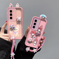 เคสโทรศัพท์ซิลิโคน, เคสสำหรับ Infinix Hot 50 4G X6882 X6882B 3D, ดีไซน์การ์ตูนหมีสตรอเบอร์รี่น่ารัก,