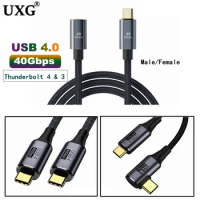 USB-C Type-C USB4 90 Degree Angled Cable 40Gbps with 100W Charging UHD 8K 5K 4K@60Hz USB 4.0 Compatible Thunderbolt 4 &amp; 3
