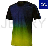 Mizuno 美津濃 男路跑短袖T恤 J2TA200332 深藍綠 短袖 T恤 運動上衣
