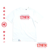 EDWIN 台灣文化理髮廳 霓虹燈LOGO短袖T恤-男-白色