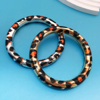 New Sexy Punk Leopard Print Round Bangles for Women Men's Simple Golden Bangle for Female Jewelry Gifts