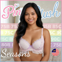 『Ship from MY』Japanese Plus Size Wired Bra Four Seasons Color Cute Embroidery Youthful 大码内衣 75B 75C 