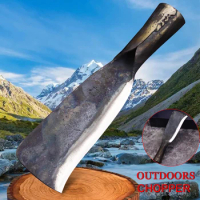 WPKOPYA 8mm Japanese forging (oil quenching) sharp outdoor firewood knife, outdoor logging axe, household farm tool knife, axe