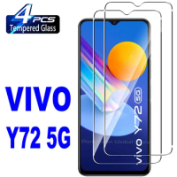 2/4PCS HD Tempered Glass For Vivo Y72 Y76 5G Screen Protector For Vivo Y35 Y31 Y22 Y20S Y20i Y75 Y27S Y55S Y52S Protection Film