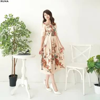 Evercloth Runa Dress Wanita Batik Couple Modern Dress Batik Modern Gaun Pesta Dress Batik Wanita Cre