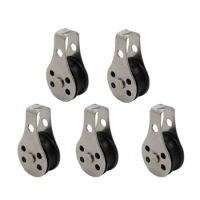 5PCS Stainless Steel Pulley 25Mm Blocks Rope Marine Hardware For Kayak Canoe Boat Anchor Trolley Kit