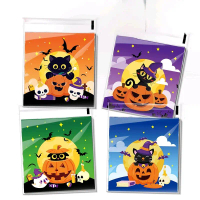 (Per 10)Plastik Cookies Halloween 10x10cm Plastik Halloween OPP