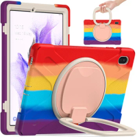 Cute Fashion Rotary Stand Case for Samsung Galaxy Tab S7 FE 5G SM-T730 T735 T736 T736B Silicon Shockproof Cover Holder