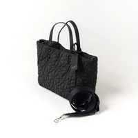Tas KATE SPADE TILLY EMBOSSED FLOWER ALL BLACK TOTE BAG WITH LS 100% ORIGINAL 29X12X21CM