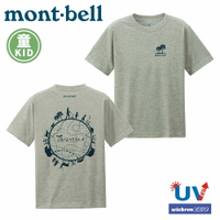 【Mont-Bell 日本 童 WIC.T 森之圈短袖排汗T恤《炭灰》】1114429/圓領衫/排汗衣
