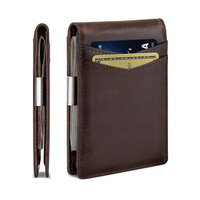 FE กระเป๋าสตางค์หนังม้าบ้า RFID แปรงกันขโมยป้องกันแม่เหล็กกระเป๋าสตางค์กระเป๋าสตางค์ผู้ชาย Wallet4.15