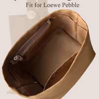 Nylon Purse Organizer Insert for Loewe Pebble Bucket Bag Slender Inside Bag Storage Liner Bag Multiple Pockets Zipper Bag Insert