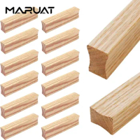 MARUAT Strip Wooden Drawer Pull Square Handmade Cabinets Dresser Handles Wood Kitchen Cupboard Wardrobe Door Pulls for Furniture