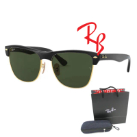 【RayBan 雷朋】時尚復古眉架太陽眼鏡 RB4175 877 霧黑眉框墨綠鏡片 公司貨