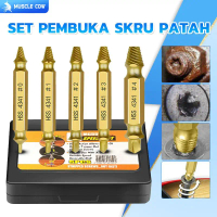 MUSCLE COW Set Mata Bor Screw Extractor 5PCS HSS 4341 untuk Membuka Baut dan Sekrup Rusak atau Patah