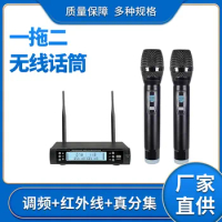 Infrared Frequency Matching One-to-Two Wireless Microphone Karaoke Stage Performance Wireless Collar Clip Microphone Conference